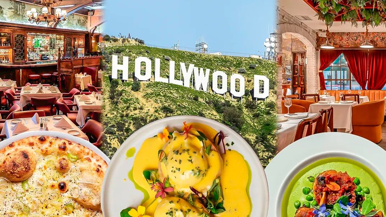 Hollywood sign, restaurants, and dishes