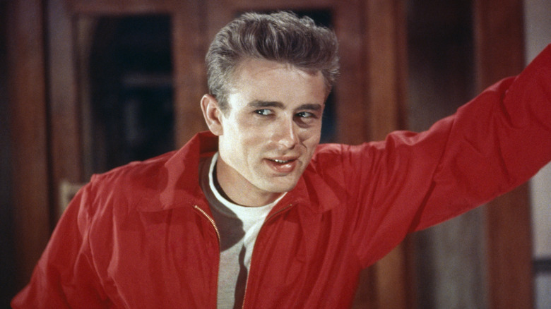 James Dean in a red jacket