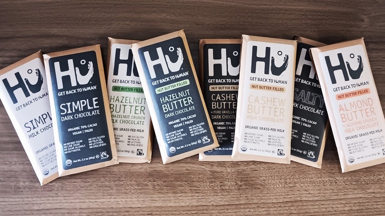 eight Hu chocolate bars