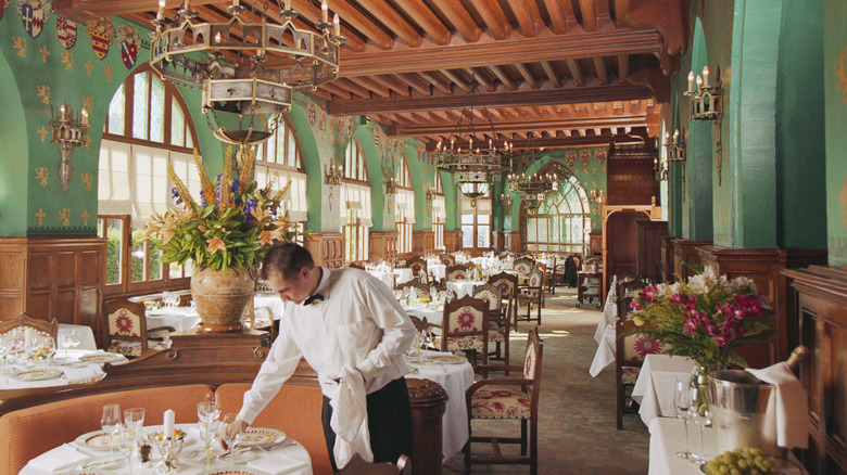 Interior of an ornate and fancy restaurant