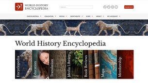 A screenshot of the World History Encyclopedia website