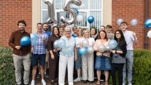 The Lexonik team celebrating the company's 15th birthday