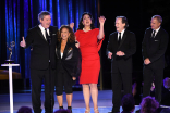 Sam Haskell, Debbie Allen, Maria S. Schlatter, Hudson Hickman, and Joe Lazarov accept an award at the 2021 Creative Arts Emmys.