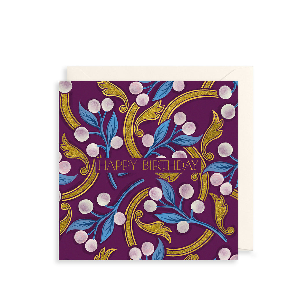 Blue Leaves Greetings Card The Art File