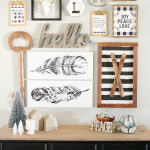 Black & White Christmas Entryway Decor