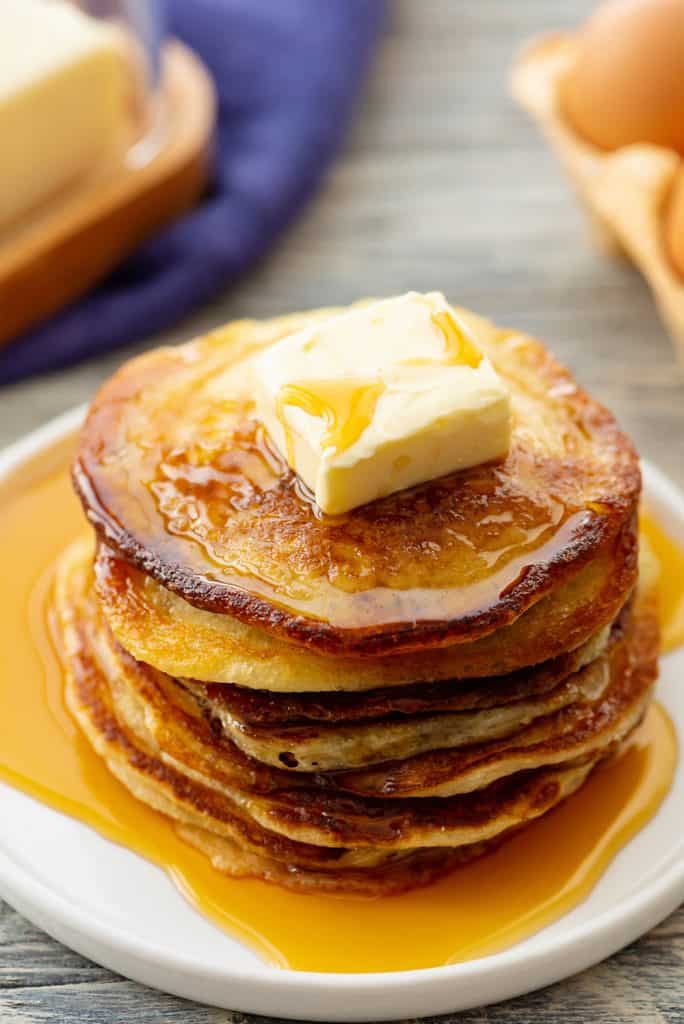 Best Buttermilk Pancake Recipe served with syrup