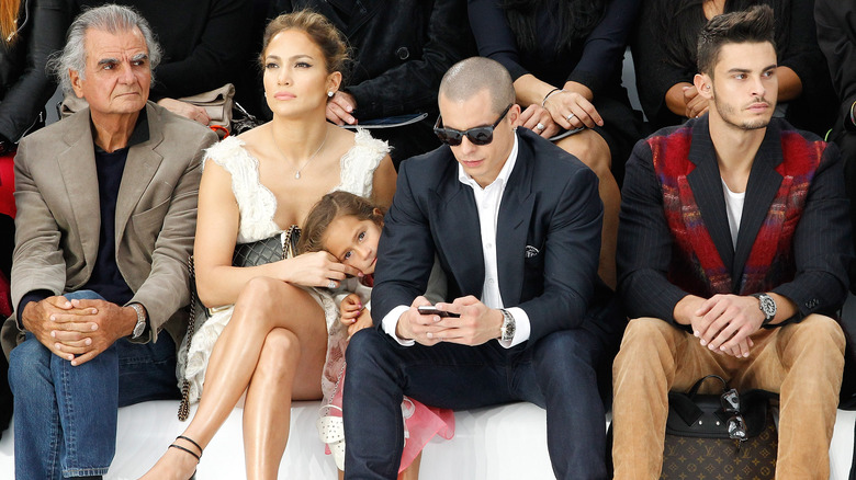 Jennifer Lopez and her daughter Emme at Paris Fashion Week