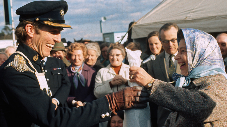 Mark Phillips and Queen Elizabeth in a photo