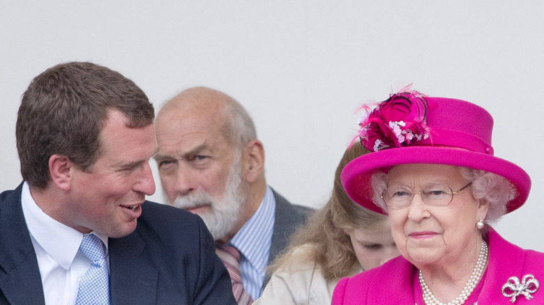 Peter Phillips and Queen Elizabeth II