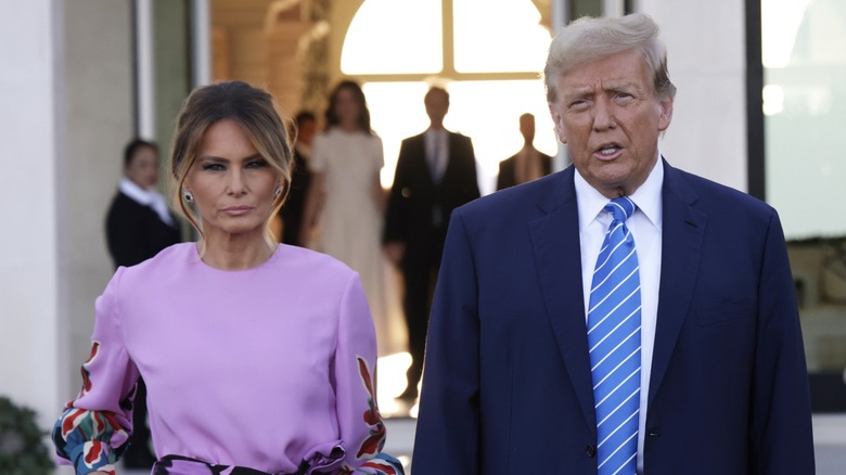 Melania Trump Donald Trump glowering