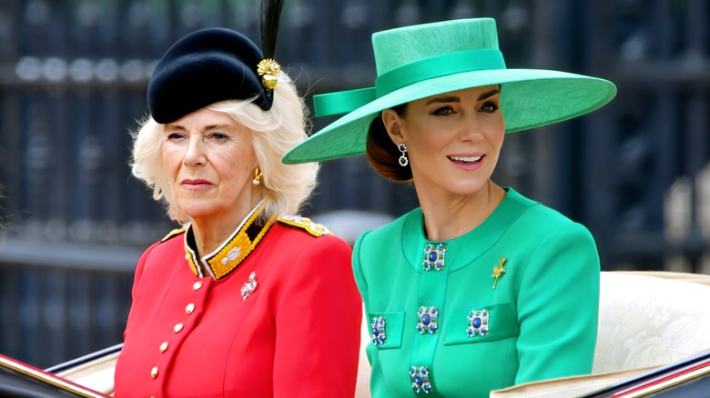 Kate Middleton and Queen Camilla smiling