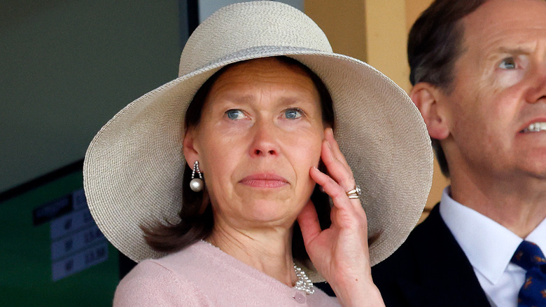 Lady Sarah Chatto in beige hat