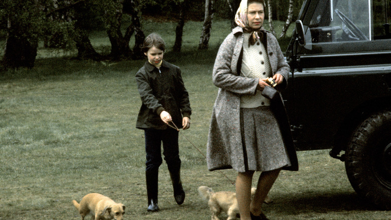 Young Lady Sarah Armstrong-Jones with Queen Elizabeth