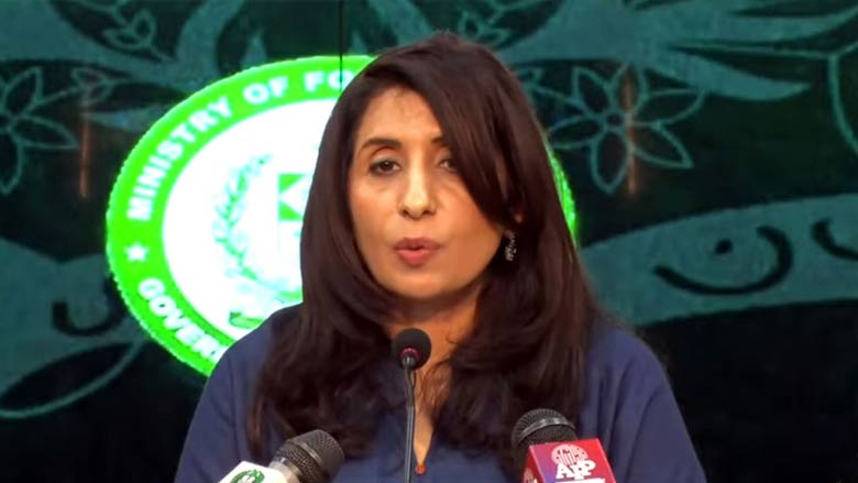 Foreign Office spokesperson Mumtaz Zahra Baloch speaks during weekly press briefing on July 4, 2024. — APP