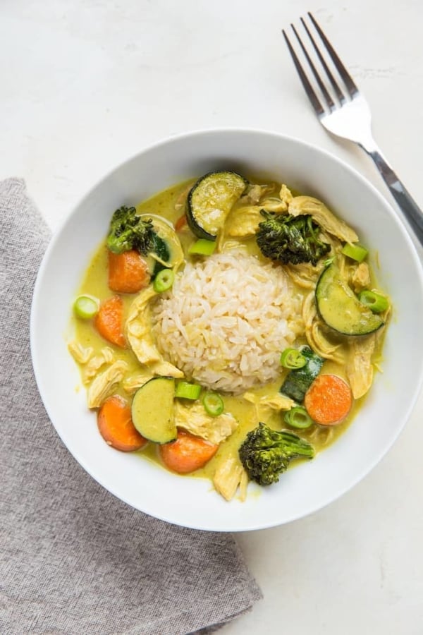 Red, Green, or Yellow Thai Curry for One Person - a quick, easy small batch curry recipe that takes only 15 minutes to make