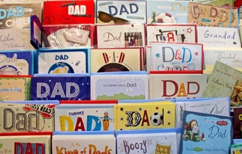 A stand of Father’s Day cards