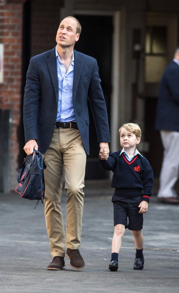  Prince William escorts George to his first day of school in South West London