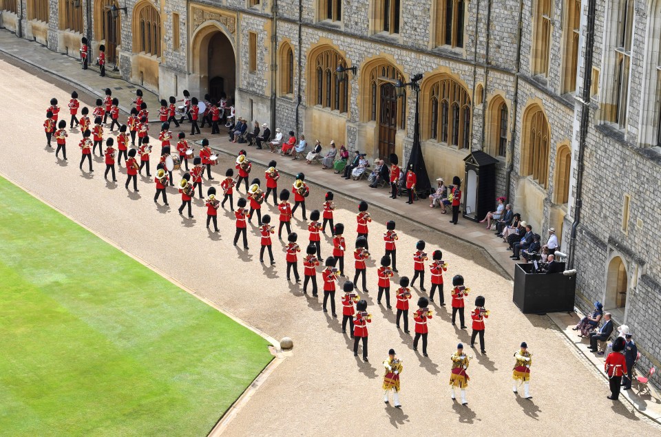 The Queen watched the Trooping of the Colour ceremony on Saturday