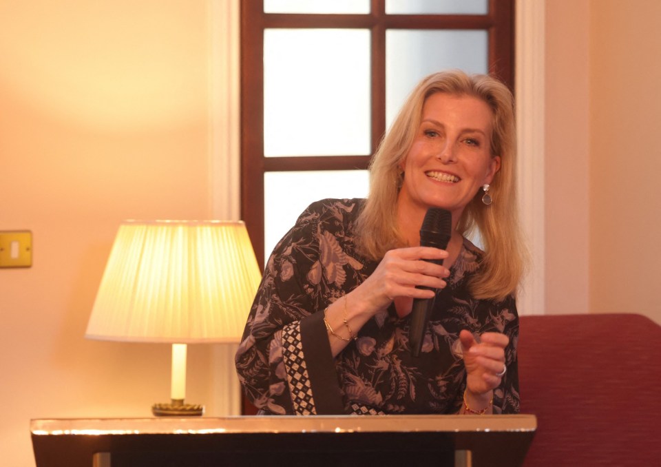 Duchess of Edinburgh Sophie gives a speech during a reception in Ukraine