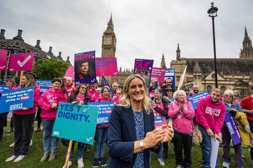 Campaigners with Kim Leadbeater MP to mark the poignant first reading of the bill