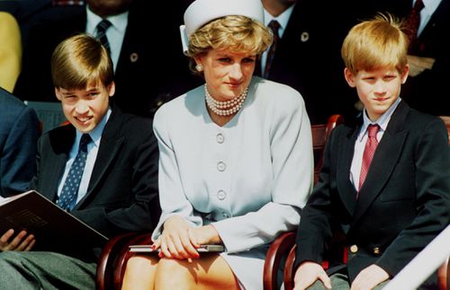 Diana with sons Prince William and Prince Harry