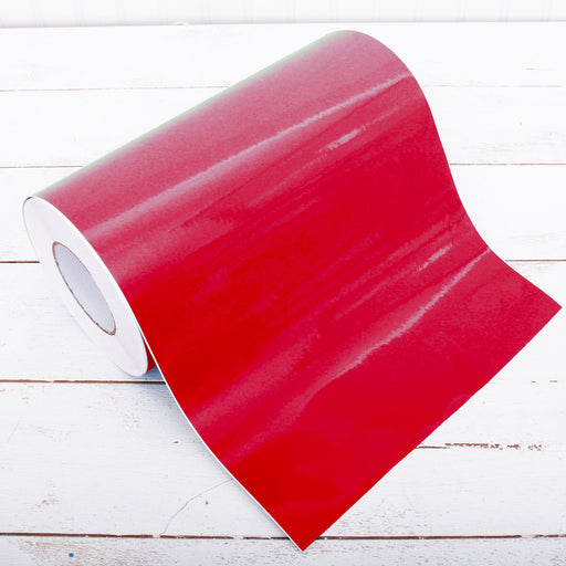 Permanent Vinyl Adhesive Red - 12" Wide Roll Cut By The Yard - Threadart.com