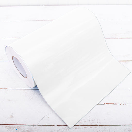 Permanent Vinyl Adhesive White - 12" Wide Roll Cut By The Yard - Threadart.com