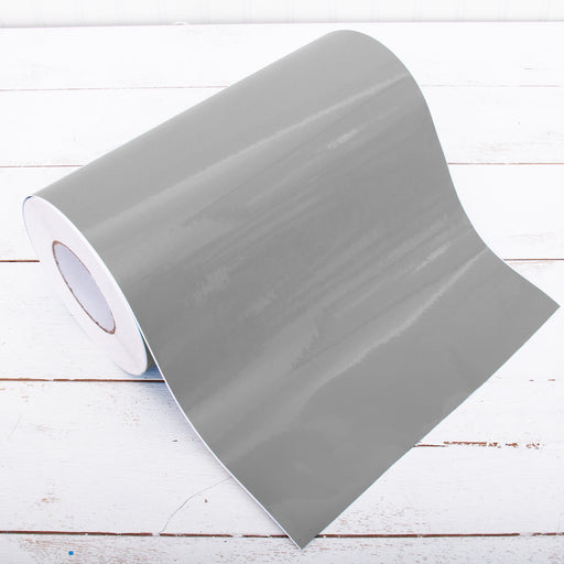 Permanent Vinyl Adhesive Silver Grey - 12" Wide Roll Cut By The Yard - Threadart.com