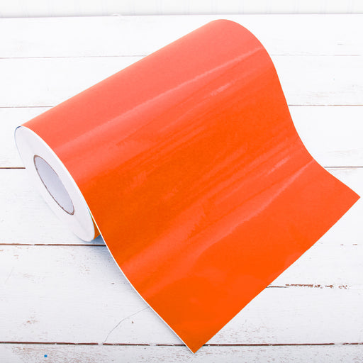 Permanent Vinyl Adhesive Orange - 12" Wide Roll Cut By The Yard - Threadart.com