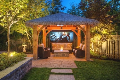 Fire Pit Under Gazebo