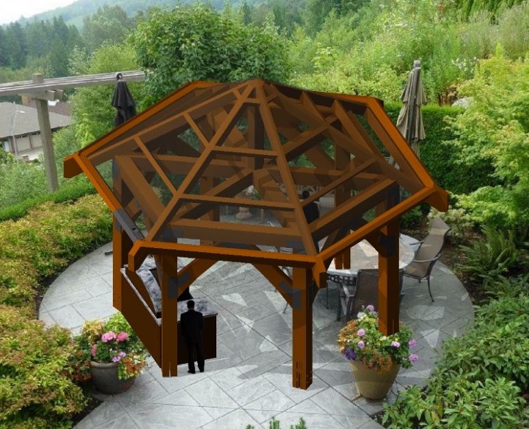 19'-6&quot; Hexagon Gazebo | Gazebos And Tents | Pinterest | Pergolas ... intended for Hexagon Gazebos