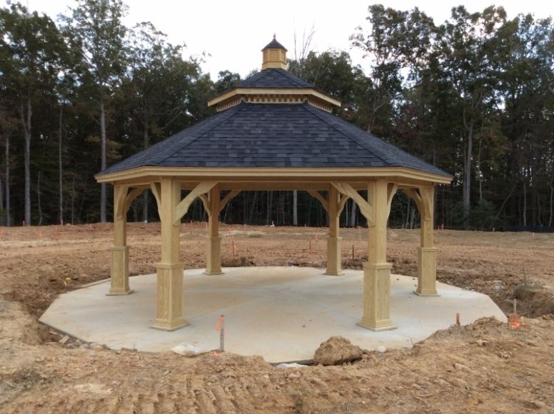 25' Custom Hexagon Gazebo - Amish Mike- Amish Sheds, Amish Barns ... throughout Hexagon Gazebos