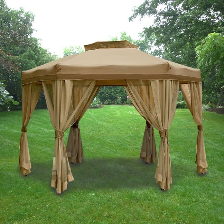 Garden Oasis Portable Hexagon Replacement Canopy Garden Winds in Hexagon Gazebos