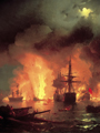 Naval Battle painting