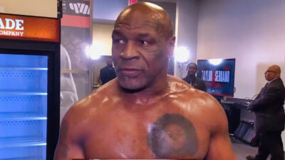 Mike Tyson being interviewed