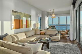 Guest room with water views at the Mission Pacific Beach Resort