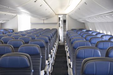 Interior of a United Airlines airplane