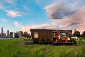 A high-end glamping "Outlook Shelter" on New York City's Governors Island.