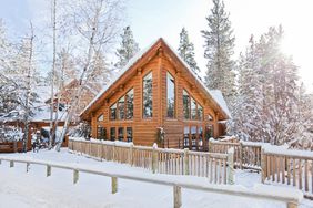 Snowy exterior of Triple Creek Ranch