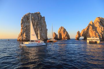 Catamans at Land's End in Cabo San Lucas