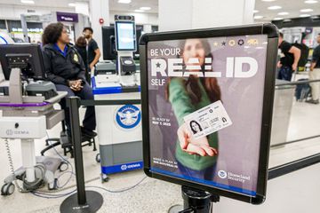 Real ID sign at Miami International Airport