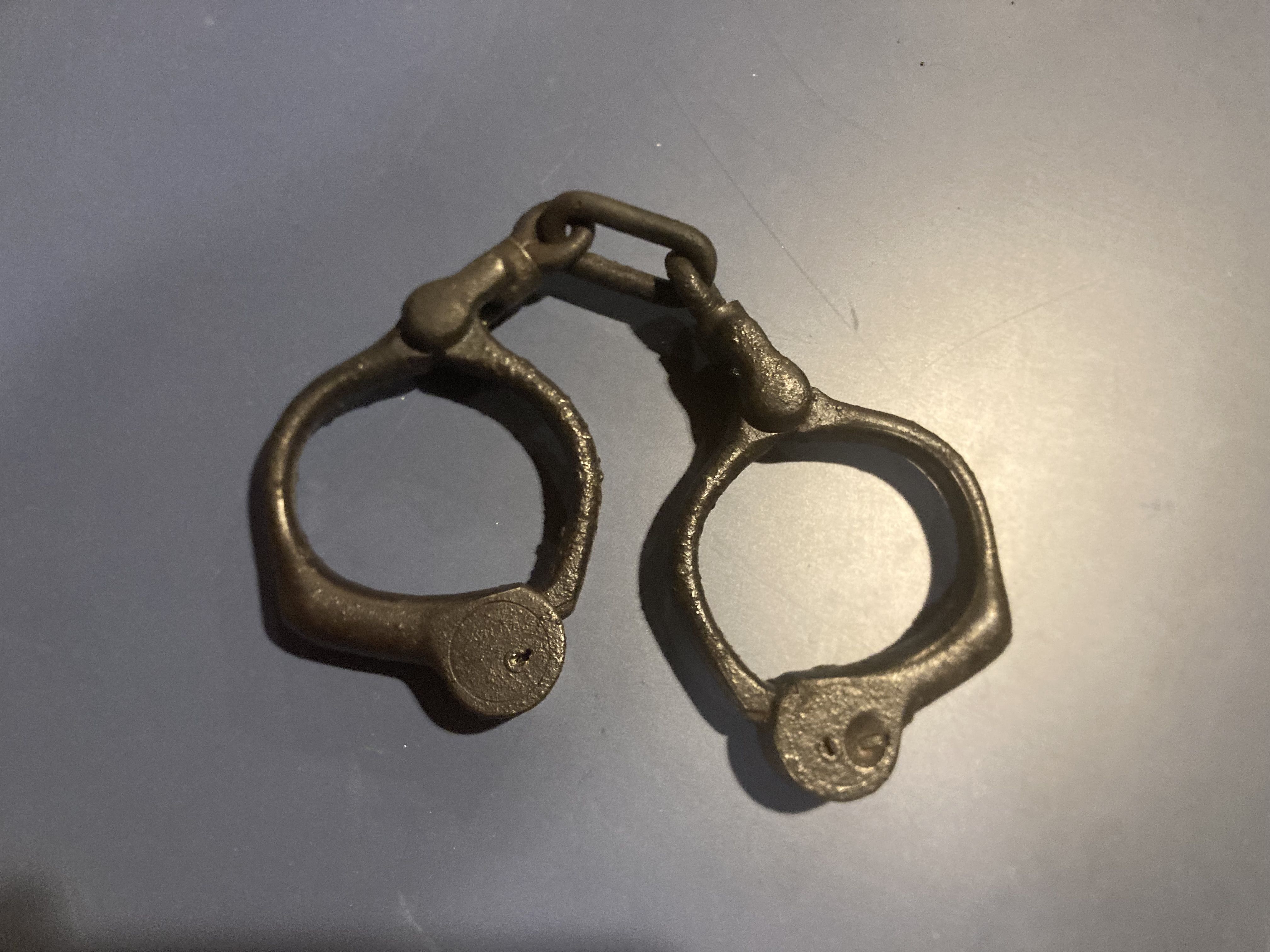 1899 handcuffs found on Native American trade site (Northern Michigan).