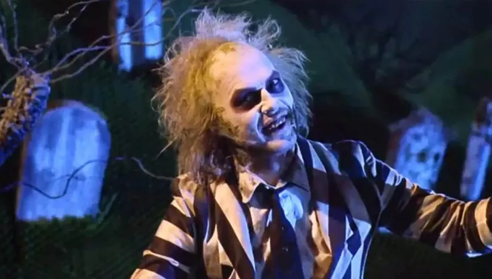 Personagem Beetlejuice, interpretado por Michael Keaton