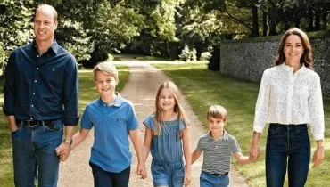 Família real britânica, Kate, William e filhos, no castelo de Windsor.