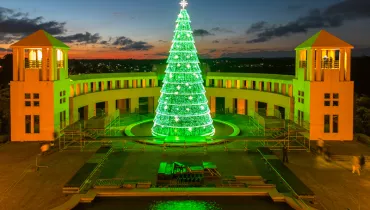 árvore de natal no parque Tanguá