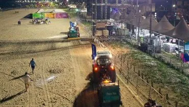 Megaoperação na madrugada limpa areia após shows no Paraná