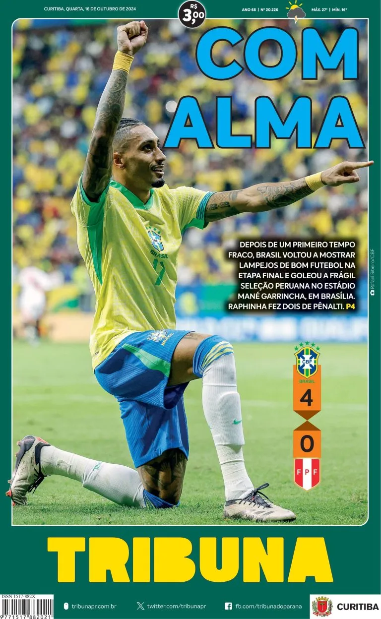 Capa do dia 16/10/24