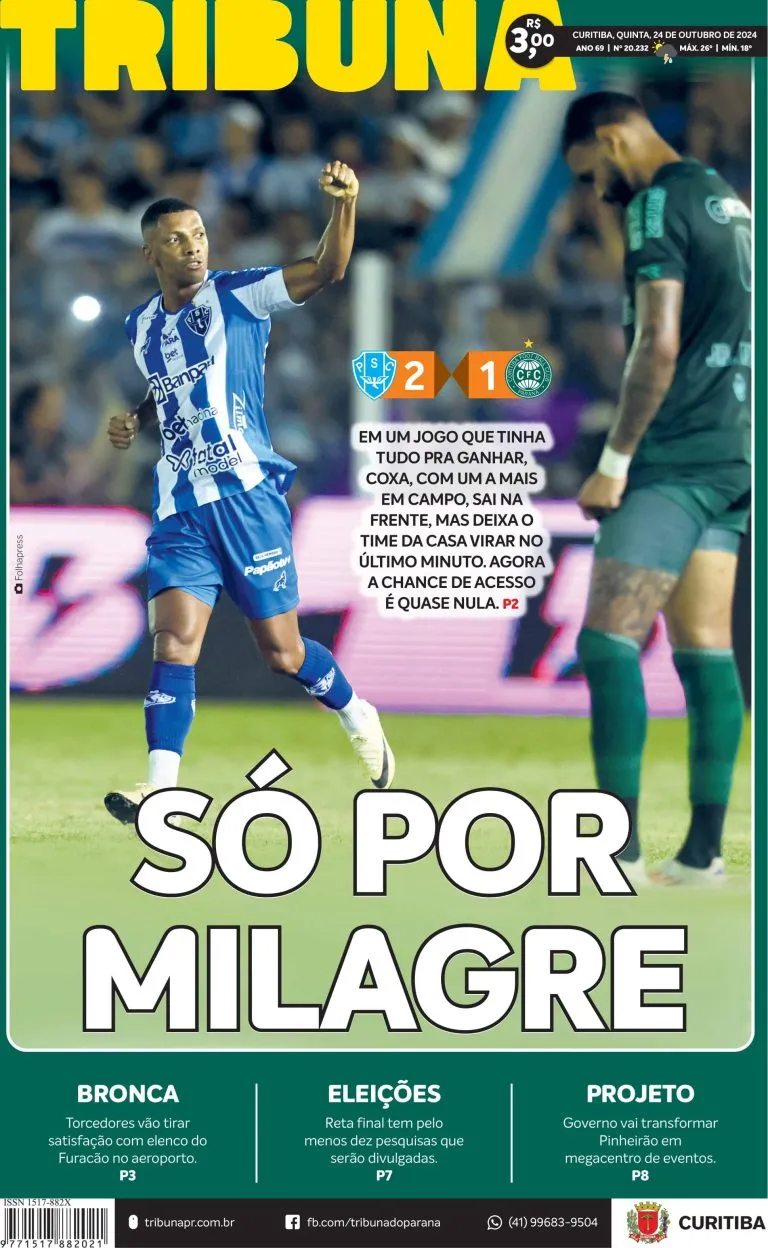 Capa do dia 24/10/24