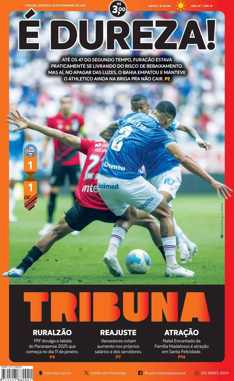 Capa do dia 25/11/24