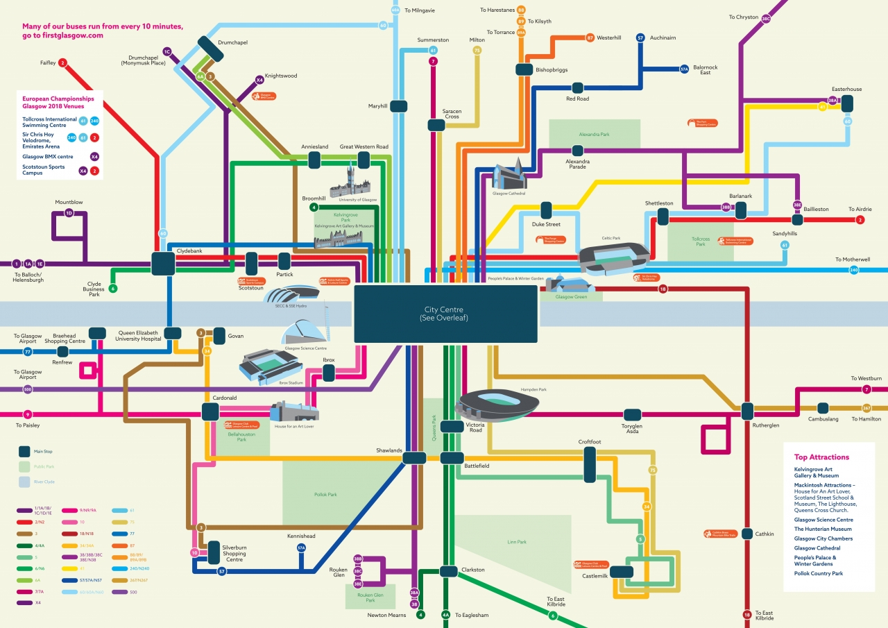 Glasgow Bus Routes Map